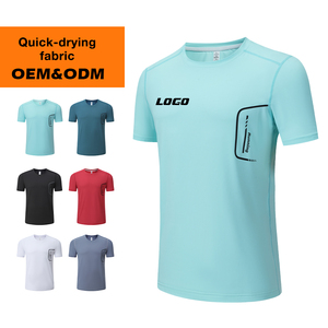 Vêtements de sport pour hommes, t-shirts en polyester à séchage rapide, vêtements d'entraînement actifs, vêtements pour hommes avec logo personnalisé - Product Image 2