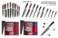 Couteau Santoku japonais professionnel de 5,5 pouces en acier à haute teneur en carbone AUS8 7Cr17 avec manche en bois Pakka pour la cuisine