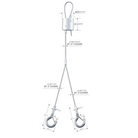 Ensembles d'élingues en fil d'acier inoxydable en forme de Y pince à fil réglable et kit de suspension de câble en boucle pour système d'éclairage suspendu
