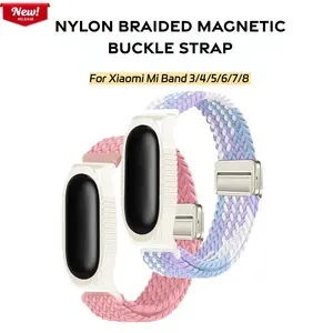 <span class=keywords><strong>Correa</strong></span> de nailon con hebilla magnética + funda de TPU para Xiaomi <span class=keywords><strong>Mi</strong></span> <span class=keywords><strong>Band</strong></span> 3 4 <span class=keywords><strong>5</strong></span> 6 7 8 pulsera suave para reloj inteligente deportivo amigable con la piel <span class=keywords><strong>Correa</strong></span> - Product Image 2