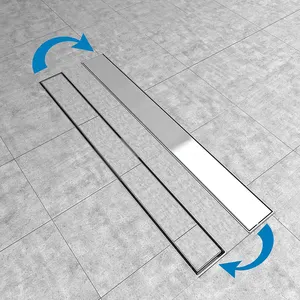 Anti Bau Anti Insec 304/316 Stainless Steel Universal Linear Kamar Mandi Shower Tak Terlihat Floor Drain Tile Insert