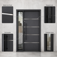 Porte d'entrée de sécurité en acier inoxydable, antivol, avec serrure à clavier, étanche, insonorisée, pour villa, maison