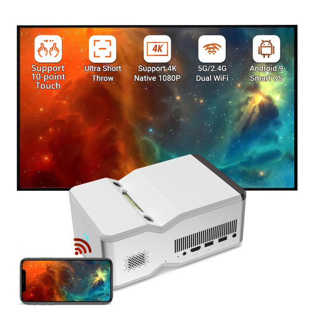 Hotack Hot Selling D071 Mini Home Theater 4k Video Projectors Portable Short Throw Education Game Projector