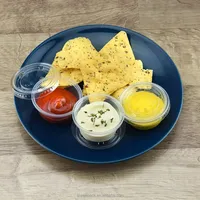 Mini gobelets jetables en plastique avec couvercles, petits contenants de contrôle de portion pour condiments, sauces, vinaigrettes et shots de gelée