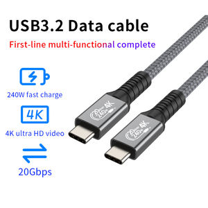 <span class=keywords><strong>Cable</strong></span> de Carga Rápida USB 3.2 Tipo C <span class=keywords><strong>a</strong></span> Tipo C de 48V 5A 20GBPS de Nailon para iPhone, Huawei y Xiaomi, Precio de Fábrica SYONG - Product Image 2