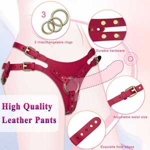 Ensemble de restraints pour femmes, forme triangulaire, rouge, avec anneaux métalliques, accessoire intime confortable pour adultes - Product Image 3