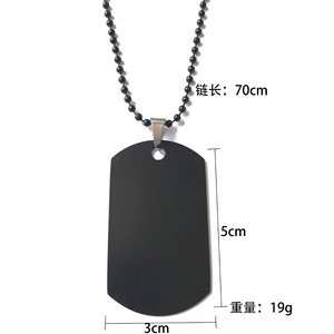 <span class=keywords><strong>Metal</strong></span> Craft China Factory Venta al por mayor <span class=keywords><strong>Metal</strong></span> inoxidable esquina redonda perro etiqueta collar con encanto Punk cuello cadena - Product Image 2