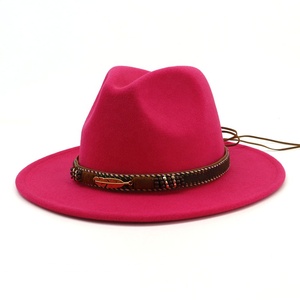 Sombrero de lana de dos tonos para hombre y mujer, Fedora plana de ala ancha, de diseñador, Unisex, <span class=keywords><strong>2022</strong></span> - Product Image 5