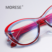 MORESE 2173 Monturas de Gafas Ópticas de Diseño para Mujer, Estilo Inglés, Anti-Luz Azul, Montura Completa, Estilo Informático, Uso Diario, Venta al Por Mayor