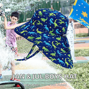 Cappello da Sole Regolabile ad Asciugatura Rapida Jan & Jul per Ragazzi (XL 6-12 Anni Dinoland 100% Poliestere) - Product Image 2