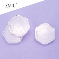 Mini étui vide pour crème blush, étui compact transparent pour poudre, emballage portable en plastique hexagonal pour palette de maquillage contour