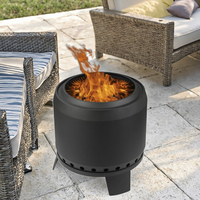 Brasero rond moderne sans fumée en métal, pour brûler du bois, camping, solo, portable, pour utilisation en extérieur et en intérieur