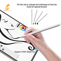 Stylet capacitif actif Ksentry en métal avec rejet de la paume, détection d'angle d'inclinaison et pointe en POM, compatible iPad Pro P6 Pro et Apple Pencil