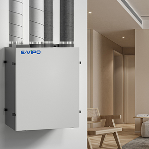 Système de ventilation E-VIPO <span class=keywords><strong>VMC</strong></span> <span class=keywords><strong>à</strong></span> <span class=keywords><strong>double</strong></span> <span class=keywords><strong>flux</strong></span> avec récupération de chaleur MVHR, unité de récupération de chaleur ERV, système de ventilation HRV avec bypass, système d'air frais HVAC - Product Image 2