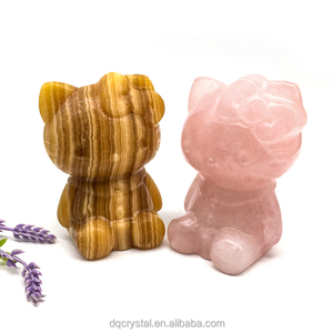 Cristallo Naturale di Quarzo Rosa a Forma di Gatto, Grande 5 Pollici, Artigianato in Cristallo, Ossidiana, Gattino Decorativo per Casa - Product Image 6
