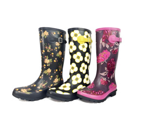 Botas de Lluvia de Goma Casuales para Jardín, Impermeables, para Mujer, con Estampado y Hebilla Lateral - Product Image 1