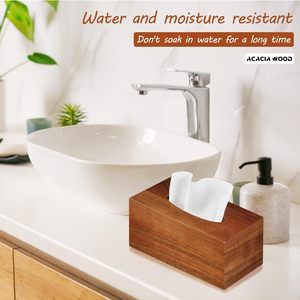 Wooden Tissue Box Solid Wood Modern Design Free <b>Standing</b> Bathroom Household Use - Product Image 4