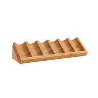 Support essentiel durable à 6 trous présentoir en bambou support de stockage domestique bouteille bol présentoir salon