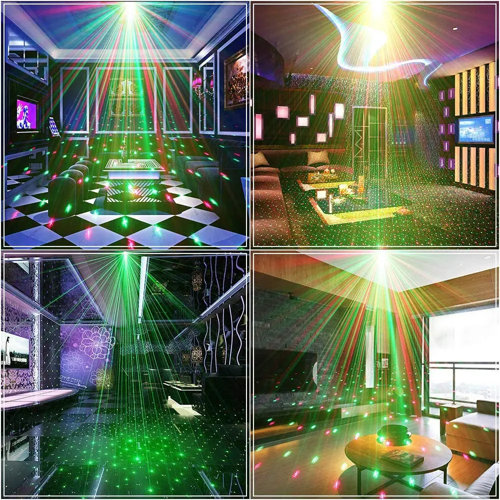 Mini Christmas party lights UV beam projector USB laser light DJ disco voice control effect lamp for Night Club Bar