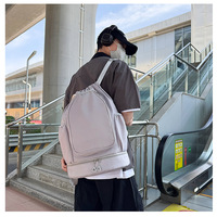 Sac à dos de sport en tissu Oxford uni, grande capacité, avec cordon de serrage, pour basketball, badminton, pickleball, fitness, en stock
