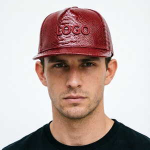 Custom PU Leather <b>Flat</b> Brim Baseball <b>Cap</b> Sun Protection Outdoor Sport <b>Caps</b> Rock <b>Cap</b> Adjustable Snapback Hat for <b>Men</b> and Women - Product Image 3