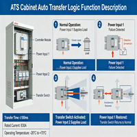 Panneau de commande ATS industriel pour générateur diesel, armoire de commutation automatique de transfert, IP65