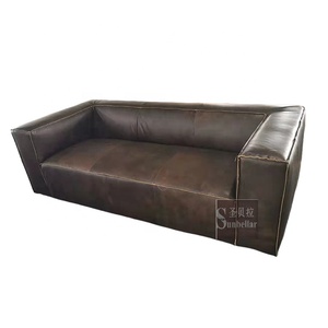 Divano divano <span class=keywords><strong>in</strong></span> <span class=keywords><strong>pelle</strong></span> Vintage retrò Set di mobili marrone scuro divano divano soggiorno casa 1 pezzo di cartone divano divano - Product Image 4