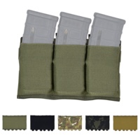 Équipement tactique de haute qualité marque Premium Style élastique Triple 5.56 Mags Holder Pouch Compatible Molle MU
