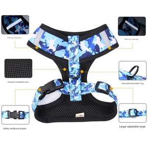 위장 시리즈 4 피스 개 가슴 하네스 세트 통기성 디자인 및 반사 세부 사항 야외 활동 개 하네스 - Product Image 3