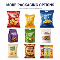 Pochette alimentaire personnalisée feuille d'aluminium de qualité alimentaire à l'intérieur de matériau métallique brillant finition film plastique sacs scellés pour chips snack