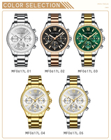 Montre-bracelet à quartz pour femme, chronographe, date, lunette en cristal, bracelet en acier inoxydable, argent, analogique, pour affaires et occasions habillées