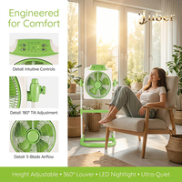 Ventilateur de bureau électrique portable carré de 12 pouces à 3 vitesses, 5 pales en PP, alimentation AC/DC, ventilateur en plastique pour usage domestique et automobile