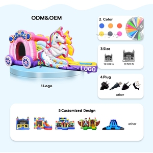 <span class=keywords><strong>Castillo</strong></span> Inflable Rosa de Buena Calidad, Brincolín Inflable de PVC de 0.55mm con Soplador - Product Image 5