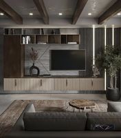 Meuble de cuisine sur mesure en bois massif pour garde-manger, salon, avec îlot et design de placard, finition brillante 2pac