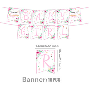 Set de Decoración para Fiesta de Bautizo Rosa, Guirnalda de Papel, Centros de Mesa, Artículos de Cumpleaños para Bebés Niñas de 0 a 24 Meses, Fácil de Armar - Product Image 4