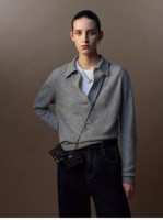 Pull col en V personnalisé en autres matériaux, style Old Money, décontracté, tissé, pour l'hiver et les trajets quotidiens