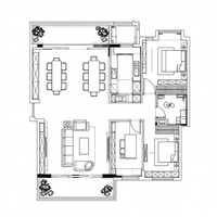 Rendu architectural 3D, rendu architectural 3D pour plan d'étage d'appartement, rendu 3D
