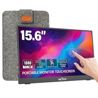 15.6 Inch FHD 10 Point Touchscreen Portable Monitor IPS Matte Frameless HDR With Protective Sleeve Built in Adjustable Stand