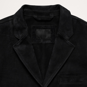 NAFA Customize Brown <strong>Black</strong> Best Quality Nubuck <strong>Suede</strong> Goat Skin Leather Blazer <strong>Jacket</strong> for Men - Product Image 6
