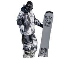 Combinaison de ski pour homme, imprimé encre, ensemble de ski unisexe, doublure polaire, imperméable, coupe-vent, ample, grande taille, entièrement scellée, pour snowboard