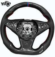 Pour BMW Ancienne E60 Série 5 Série 6 M6 M5 Volant Personnalisé Fibre de Carbone Cuir