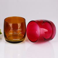 Ventes en gros de pots à bougies en verre coloré de 10 oz avec logo personnalisé, base lourde de luxe, récipient d'aromathérapie, fournisseur en gros de marques privées