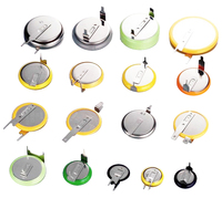 Batería LED de botón de litio, PCB, 3V, CR1025, con pines de pestaña de soldadura