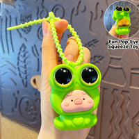 Squishy Cutie Alert Big-Eye Frog Porte-clés anti-stress Capybara Pig Style, breloque de sac essentielle pour les couples et les étudiants