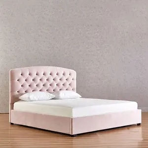 Poef morden licht luxe kingsize bed met roze kleur ook worden gebruikt om de slaapkamer kids huis bedden