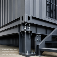Maison préfabriquée en structure acier, bâtiment résidentiel modulaire, solution de construction de maison à ossature acier sur mesure