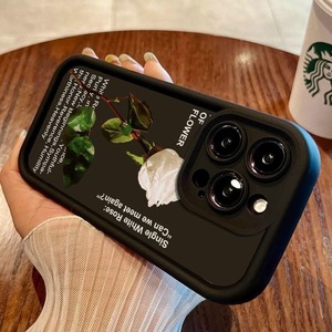 Étui de téléphone élégant blanc givré avec motif rose, compatible avec iPhone 17, 16, 11, 15, 12, 13, 14 Pro Max, X, XR, XS, 7, 8 Plus – Nouvelle coque souple et tendance - Product Image 3