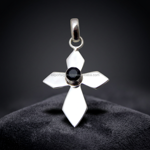 Natural Garnet Quartz 925 Sterling Silver Jewelry Religious Christian Cross <b>Pendant</b> Necklace for Womens - Product Image 4