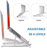Supports pour ordinateur portable, support réglable à 7 niveaux, support en métal réglable pour ordinateur portable, support pour ordinateur portable pour bureau, compatible avec les ordinateurs portables de 9 à 15,6 pouces