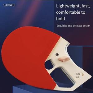 Raquette de tennis de table légère de 90 g, en bois à 5 plis, de style soviétique inhabituel, en forme de pistolet, pour les amateurs de ping-pong - Product Image 1